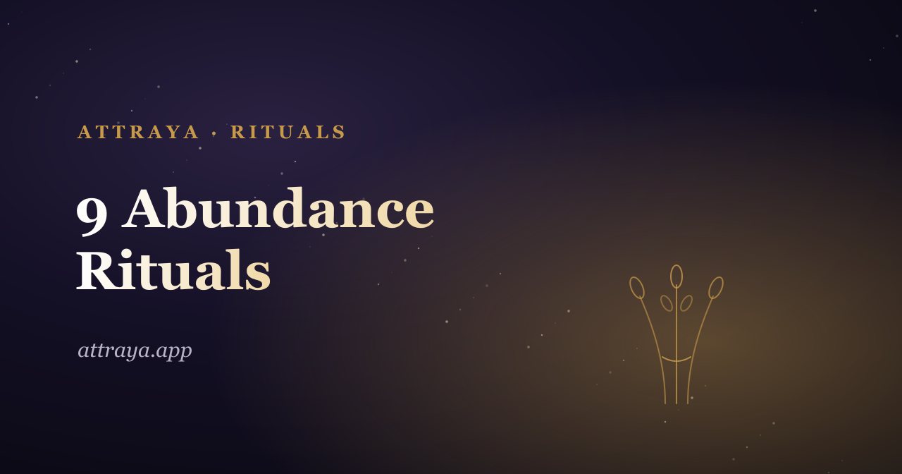 Abundance Rituals guide cover from the Attraya affirmation app