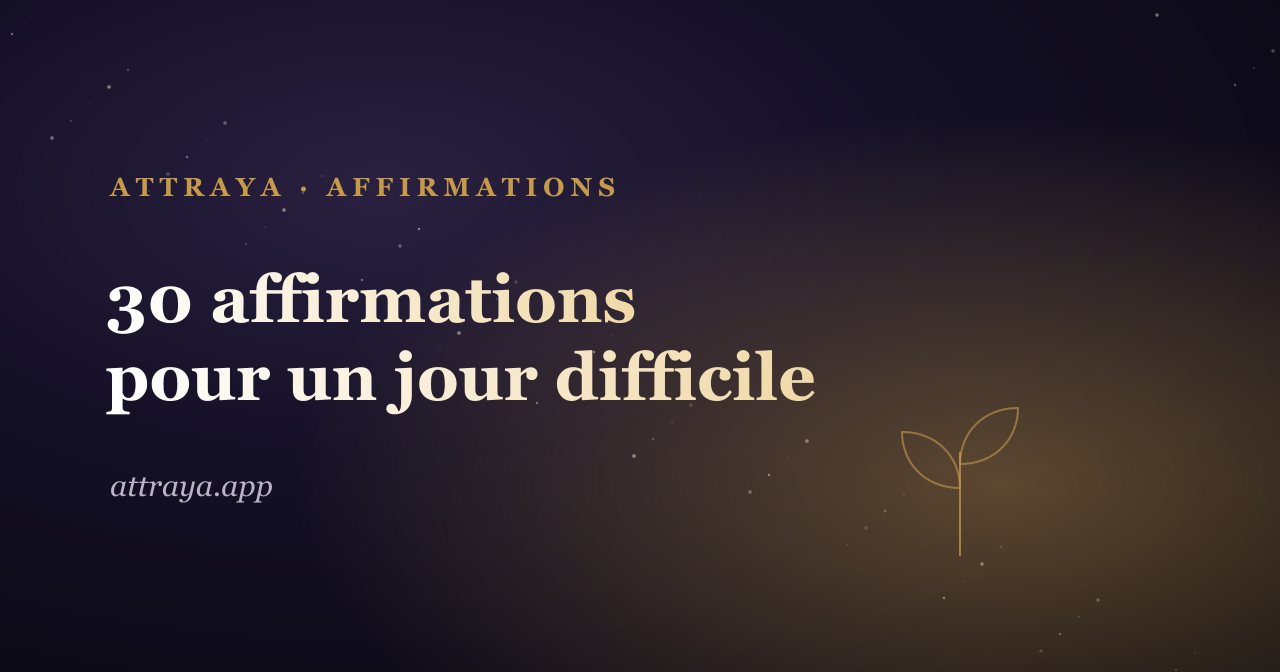 30 affirmations pour un jour difficile