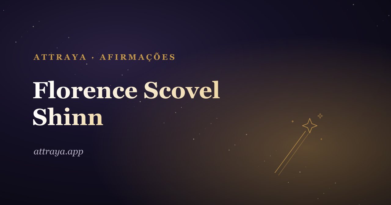 Capa do guia Florence Scovel Shinn do app de afirmações Attraya