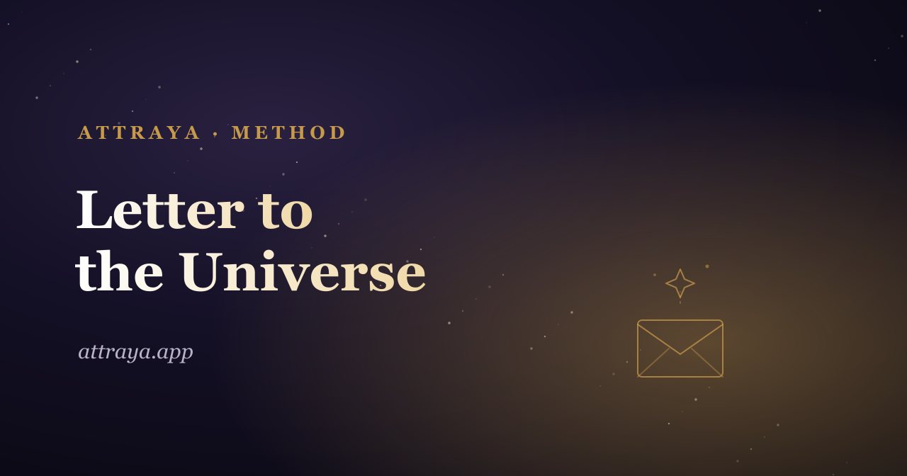 Letter to the Universe guide cover from the Attraya affirmation app