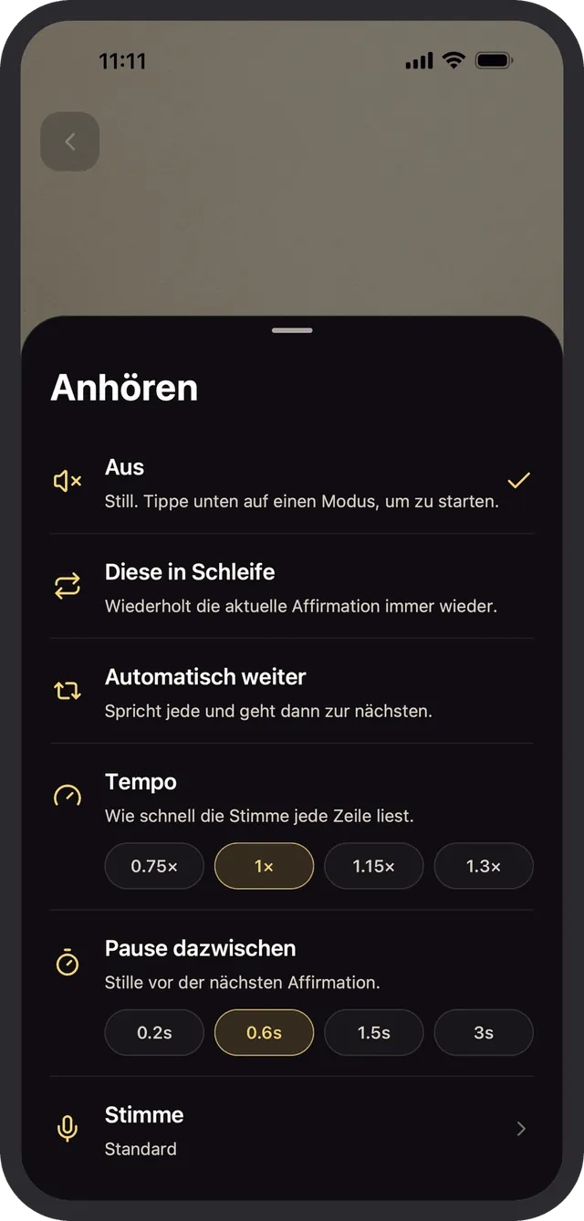 Hör deine Affirmationen, ganz ohne Hände
