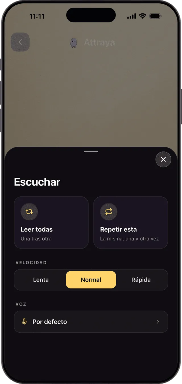 Escucha tus afirmaciones sin manos