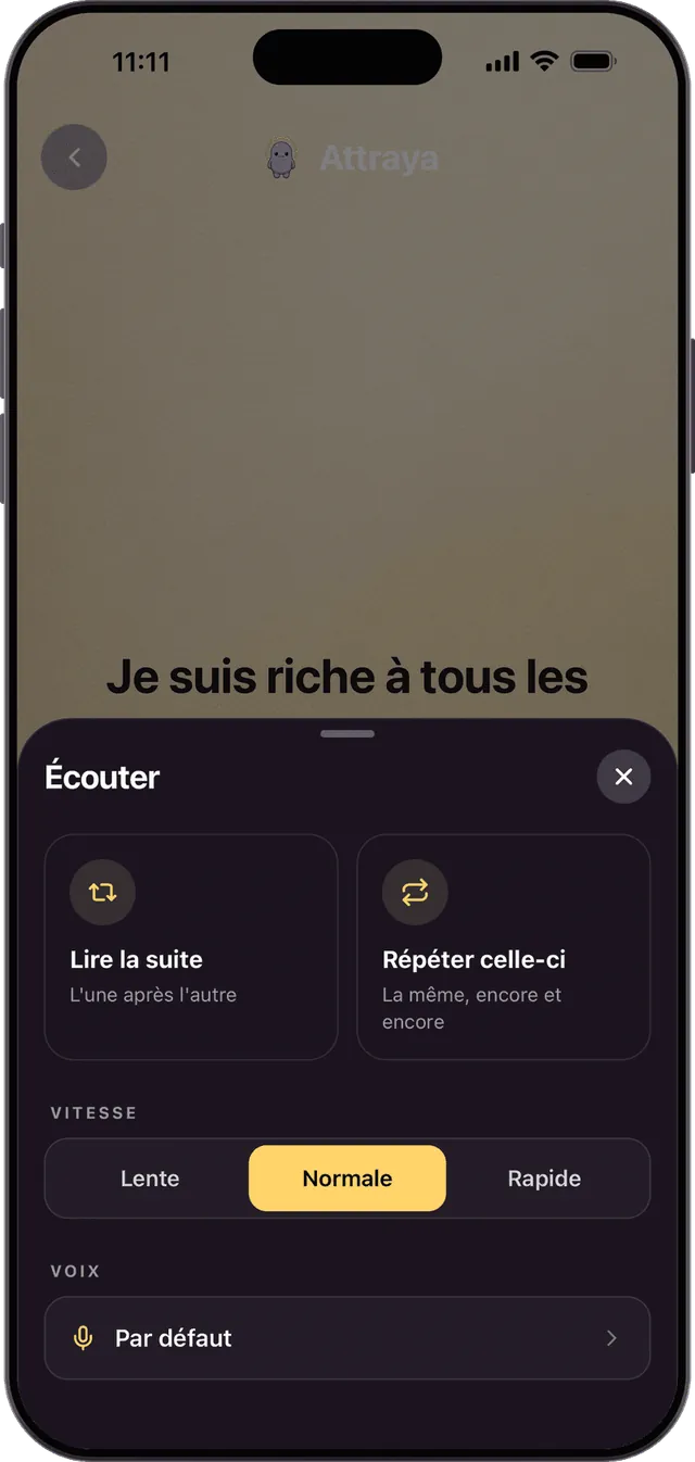 Écoute tes affirmations, sans les mains