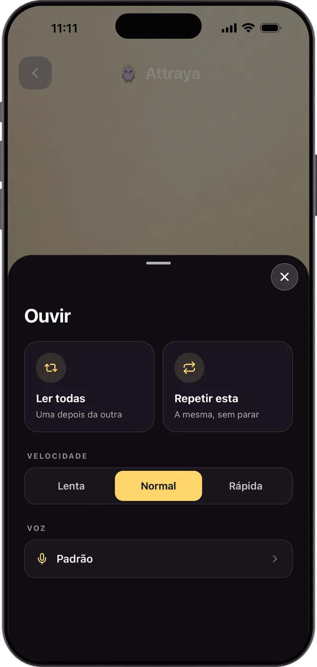 Ouça as afirmações sem usar as mãos