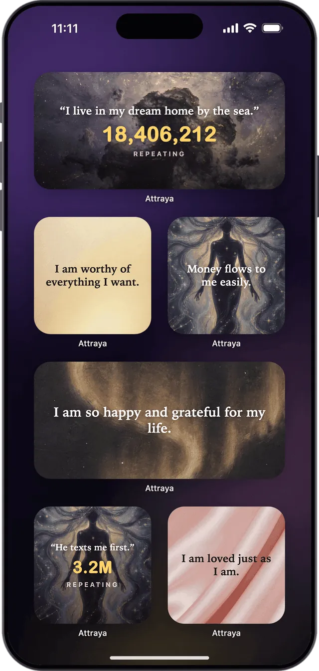 Affirmation widgets for your home and lock screen