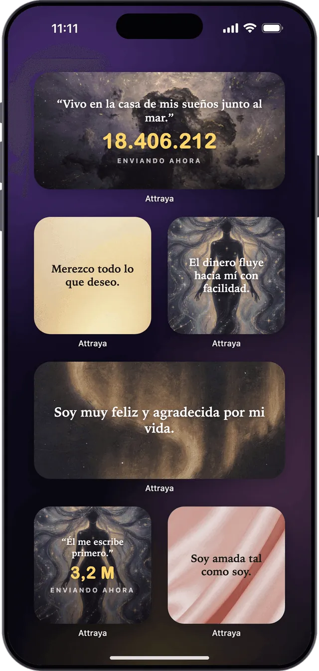 Widgets de afirmaciones para inicio y pantalla de bloqueo